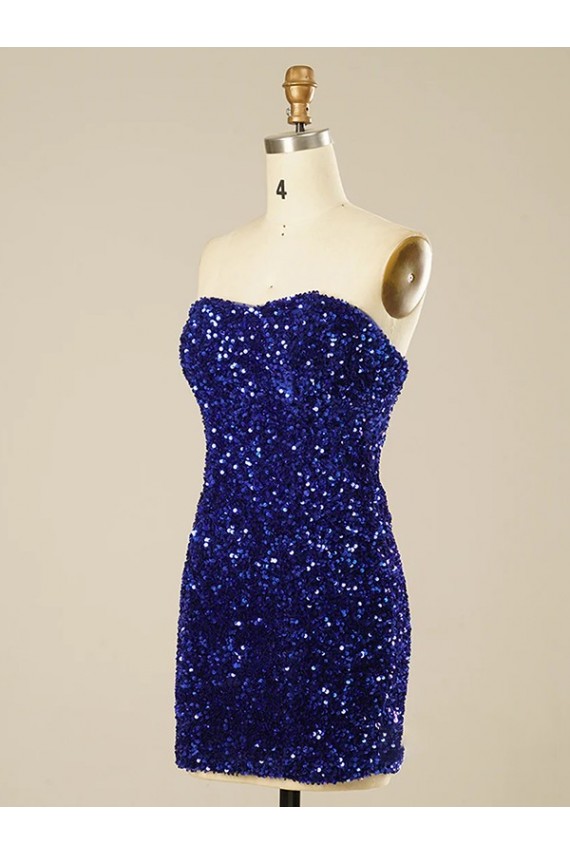 Velvet Sequin Sweetheart Sheath Short Prom Dress Canada Factory