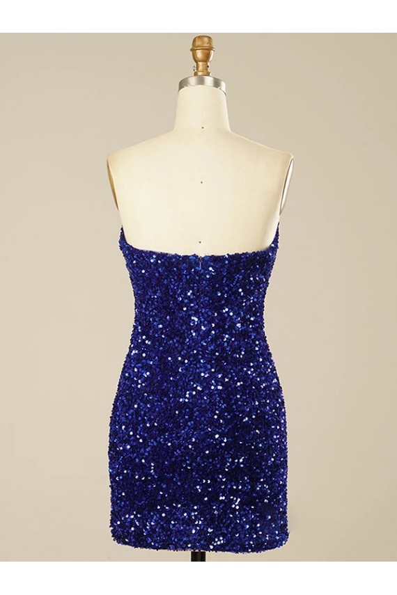 Velvet Sequin Sweetheart Sheath Short Prom Dress Canada Factory