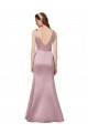 Satin V-Neck V-Back Sheath Burgundy Prom Dress Canada Factory