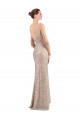 Sequin & Sparkling Sequin V-Neck V-Back Sheath Silver Prom Dress Canada Factory
