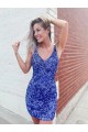 Velvet Sequin V-Neck Sheath Short Prom Dress Canada Factory