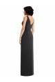 Spandex V-Neck V-Back Sheath Black Prom Dress Canada Factory