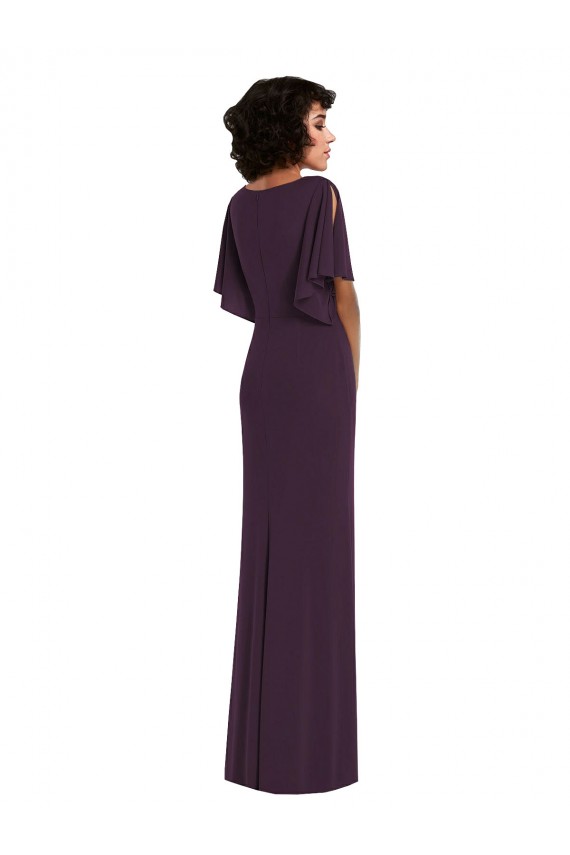 Spandex V-Neck Sheath Grape Prom Dress Canada Factory
