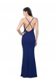 Stretch Crepe V-Neck Open Back Sheath Royal Blue Prom Dress Canada Factory