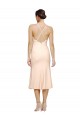 Stretch Crepe V-Neck Open Back Sheath Nude Prom Dress Canada Factory