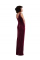 Stretch Velvet V-Neck Sheath Burgundy Prom Dress Canada Factory