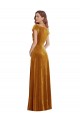 Stretch Velvet V-Neck Sheath Gold Prom Dress Canada Factory