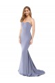 Stretch Crepe Strapless Low Back Mermaid Smoke Blue Prom Dress Canada Factory