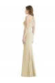 Stretch Crepe Bateau Neck Open Back Trumpet Champagne Prom Dress Canada Factory