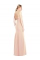 Stretch Crepe Bateau Neck Open Back Trumpet Nude Prom Dress Canada Factory