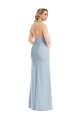 Stretch Crepe Halter Neck Open Back Trumpet Light Sky Blue Prom Dress Canada Factory