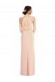 Stretch Crepe Halter Neck Open Back Trumpet Nude Prom Dress Canada Factory