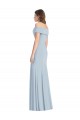 Stretch Crepe Off the Shoulder Trumpet Light Sky Blue Long Prom Dress Canada Factory