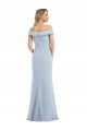 Stretch Crepe Off the Shoulder Sleeveless Trumpet Light Sky Blue Long Prom Dress Canada Factory