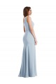 Stretch Crepe One Shoulder Trumpet Light Sky Blue Long Prom Dress Canada Factory