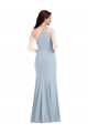 Stretch Crepe One Shoulder Trumpet Light Sky Blue Prom Dress Canada Factory