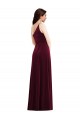 Stretch Velvet One Shoulder Trumpet Burgundy Black Tie Prom Dress Canada Factory
