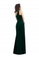 Stretch Velvet One Shoulder Trumpet Dark Green Black Tie Prom Dress Canada Factory