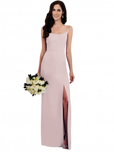 Stretch Crepe Spaghetti Straps V-Back Trumpet Prom Dress Canada Factory