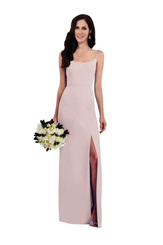 Stretch Crepe Spaghetti Straps V-Back Trumpet Prom Dress Canada Factory