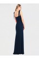 Stretch Crepe Spaghetti Straps Low Back Trumpet Dark Navy Prom Dress Canada Factory