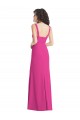 Stretch Crepe Square Neck Low Back Trumpet Fuchsia Prom Dress Canada Factory