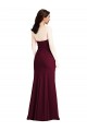 Stretch Crepe Strapless Trumpet Burgundy Gold Prom Dress Canada Factory