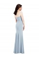 Stretch Crepe Strapless Sleeveless Trumpet Light Sky Blue Long Prom Dress Canada Factory
