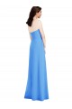 Stretch Crepe Strapless Low Back Trumpet Peacock Blue Prom Dress Canada Factory