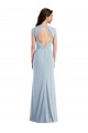 Stretch Crepe Open Back Trumpet Light Sky Blue Prom Dress Canada Factory