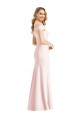 Stretch Crepe V-Neck Trumpet Pink Prom Dress Canada Factory