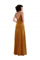 Stretch Velvet V-Neck V-Back Trumpet Gold Prom Dress Canada Factory