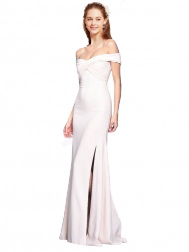 Stretch Crepe Off the Shoulder Mermaid White Prom Dress Canada Factory
