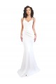 Stretch Crepe High Neck Low Back Mermaid White Black Tie Prom Dress Canada Factory