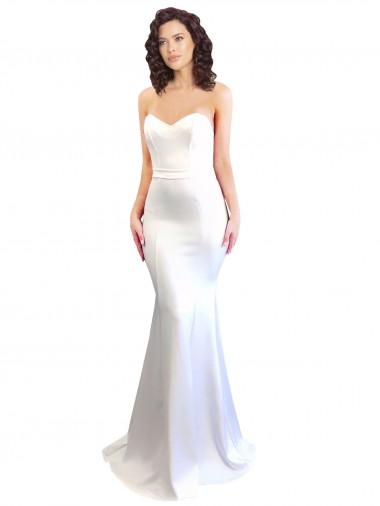 Stretch Crepe High Neck Low Back Mermaid White Prom Dress Canada Factory