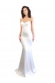 Stretch Crepe High Neck Low Back Mermaid White Prom Dress Canada Factory